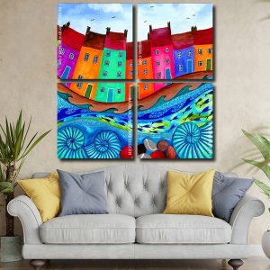 Aesthetic Colorful Houses panel paint by numbers