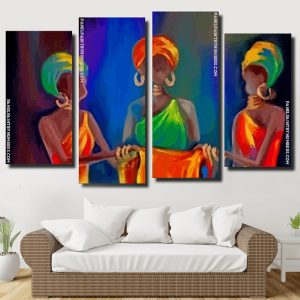 Black african ladies panels paint by numbers