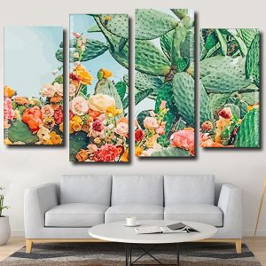 Cactus with flowers panels paint by numbers