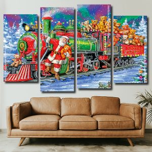 Christmas Santa Train Panels Paint by numbers