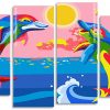 Colorful Dolphins panels paint by numbers