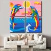 Colorful Dolphins panels paint by numbers