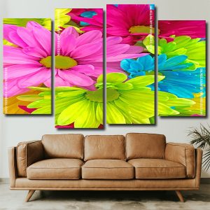 Colorful Flowers Panels paint by numbers