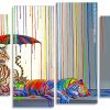 Colorful Tigers Art panels paint by numbers