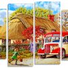 Country School Bus panels paint by numbers