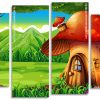 Forest Mushroom House Panels paint by numbers