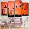 Free Birds Silhouette Panels paint by numbers