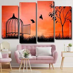 Free Birds Silhouette Panels paint by numbers