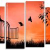 Free Birds Silhouette Panels paint by numbers