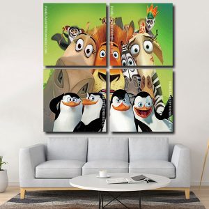 Madagascar Animation Animals panles paint by numbers