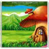 Mushroom House Illustrration pnels paint by numbers