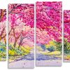 Spring Pink Tree panels paint by numbers