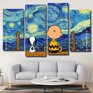 Starry Night Snoopy And Charlie Panels paint by numbers