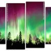 Aurora Borealis Trees Silhouette Panels paint by numbers