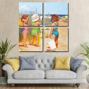 Baby Sisters On The Beach paint by numbers