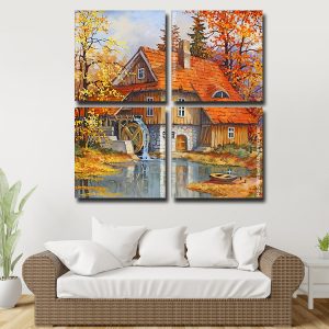 Peaceful Lake House panel paint by numbers