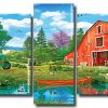 Red Barn Lakeside Panels paint by numbers