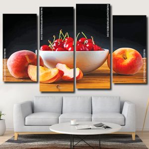 Cherries And Peach Panels paint by numbers