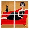 Classy Lady And Cat Panels paint by numbers