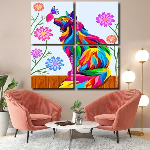 Colorful Cat panels paint by numbers