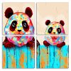 Colorful Panel Pandas Paint by numbers