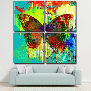 Colorful Splatter Butterfly Panels paint by numbers