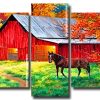 Fall Barn Farm Panels paint by numbers