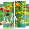 Flowers In Bottles panels paint by numbers