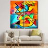 Geometric Abstract Art Panels paint by numbers