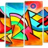 Geometric Abstract Art panels paint by numbers