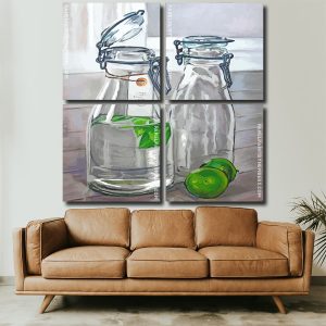 Glass Bottles panel paint by numbers