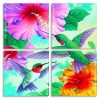 Green Hummingbird Panels paint by numbers