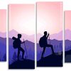 Hikers Silhouette panels paint by numbers