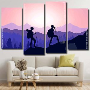 Hikers Silhouette panels paint by numbers