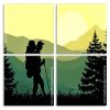 Hiking Man Silhouette panels paint by numbers