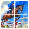 Horse Rider Jumping Panels paint by numbers