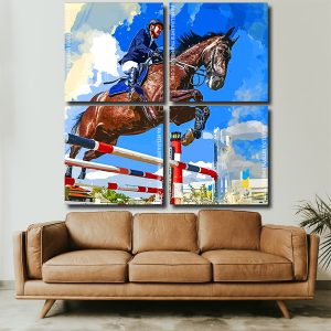 Horse Rider Jumping Panels paint by numbers