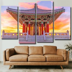 Korean Friendship Bell At Sunset Panels paint by numbers