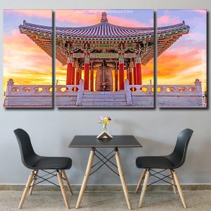 Korean Friendship Bell Sunset Panels paint by numbers