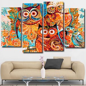 Owls Birds Art Panels paint by numbers