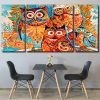 Owls Birds Art panels paint by numbers