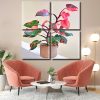 Pink Philodendron Panels paint by numbers