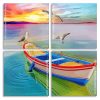 Sea Birds On Boat Panels paint by numbers