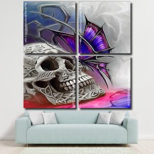 Skull And Butterfly panels paint by numbers