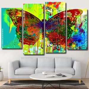 Splatter Colorful Butterfly Panel paint by numbers