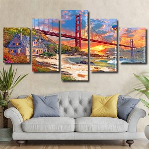 Sunset At Golden Gate panels paint by numbers