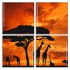 Sunset Giraffes Silhouette panels paint by numbers