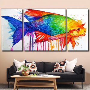 Colorful Splash Fish panels paint by numbers