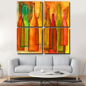 Vintage Colored Bottles Panels paint by numbers