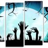 Zombie Hands Graveyard Silhouette Panels paint by numbers